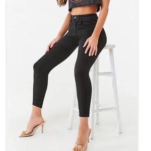 Push up high rise black ankle jeans